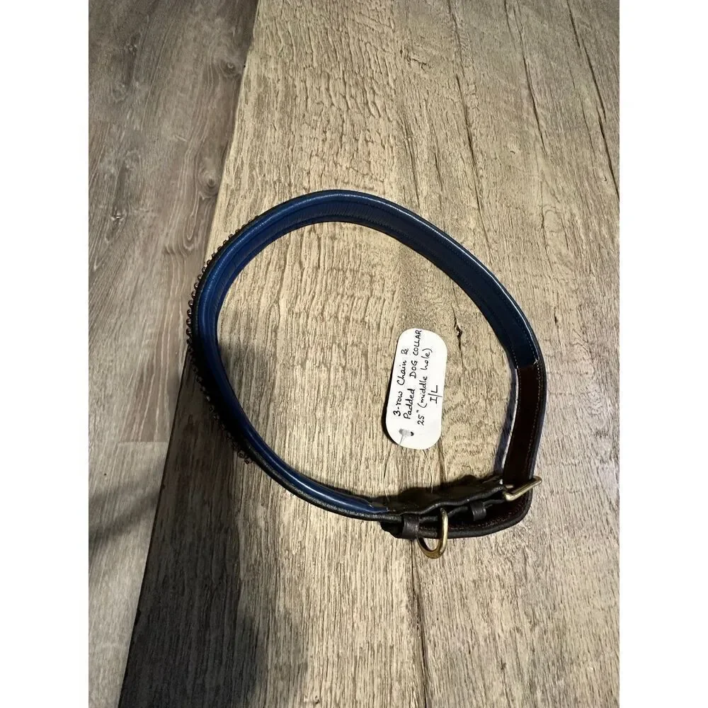 Leather and crystal dog collar